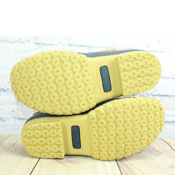 LL Bean Multicolor Leather 8" Lace Up Unlined Ankle Duck Boots Size 7 Wide - Picture 11 of 11